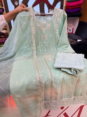 Premium Chiffon Party Dress – Stitched